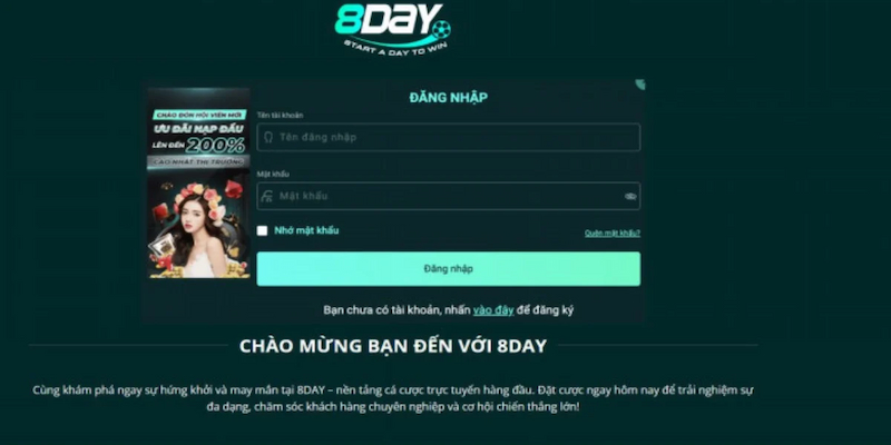 Lưu ý khi tiến hành thủ tục đăng nhập 8day