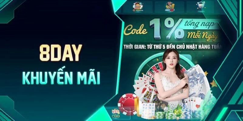 Khuyến mãi 8day là những chương trình được nhà cái cung cấp để cho người chơi